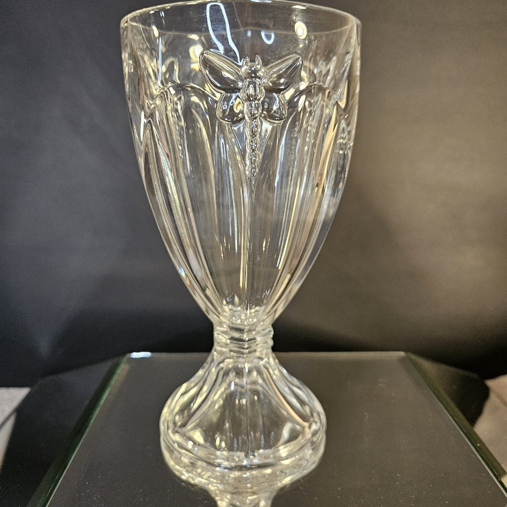 LENOX Crystal Clear Dragonfly (Butterfly Meadow) WINE/WATER GOBLET Set Of 4